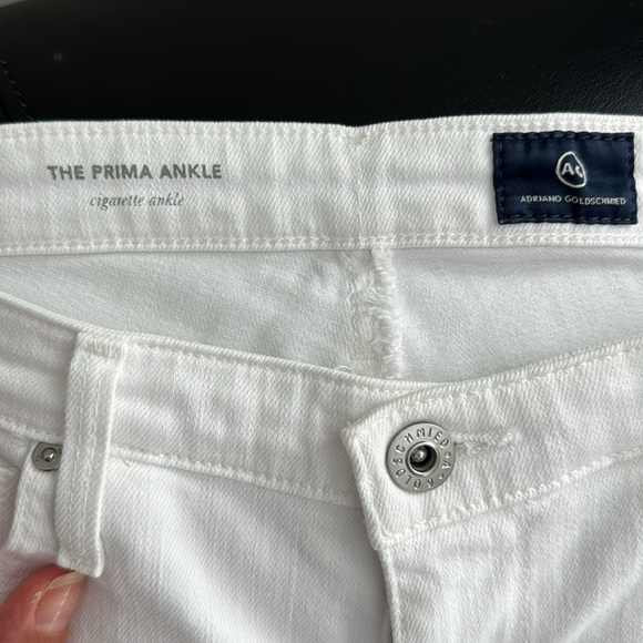 AG Prima Mid Rise Cigarette Skinny Jeans Women's White Size: 28 - Picture 6 of 11